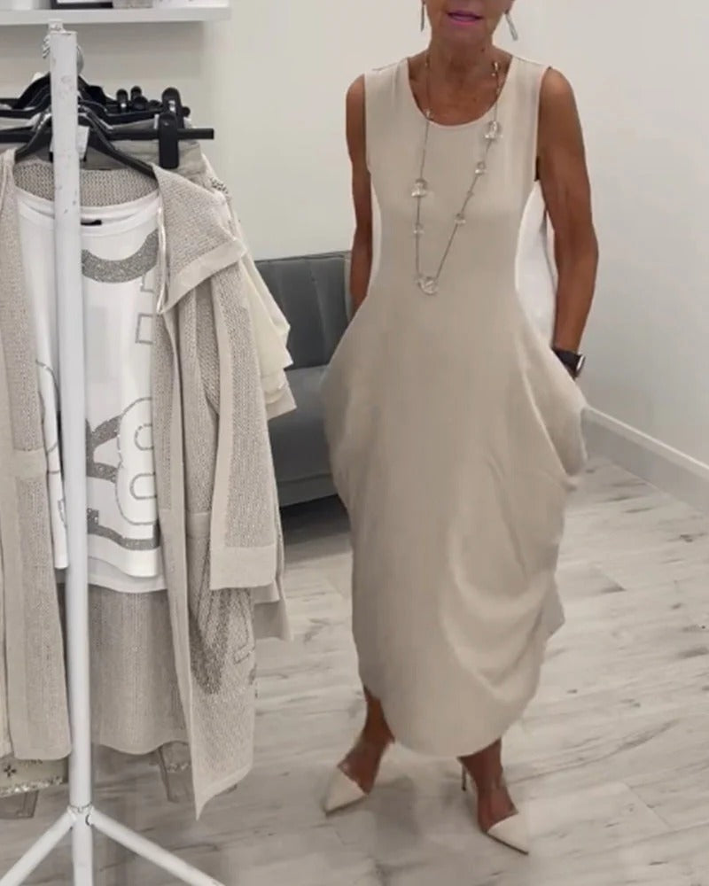 Beata Leuzzi™ Jednoduché šaty s kapsami