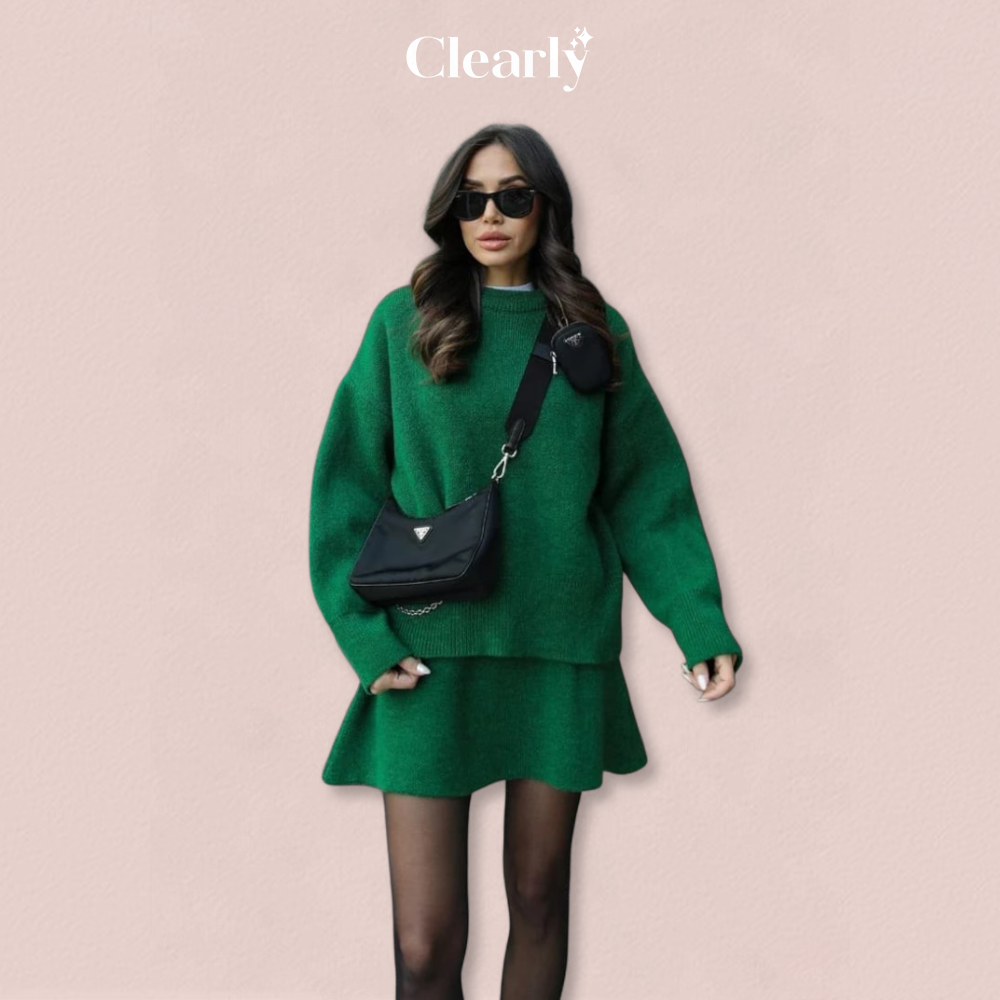 Agnese Sbarra™ Pletený kostýmek (top + sukně)