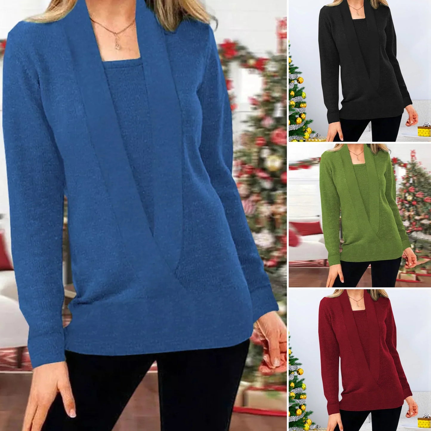 Cloe Balli™ Dámský jednobarevný pletený svetr