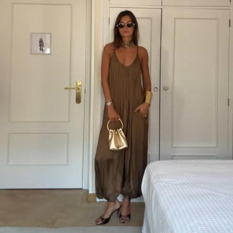 Dina Tesauro™ Plisovaný overal s tenkými ramínky