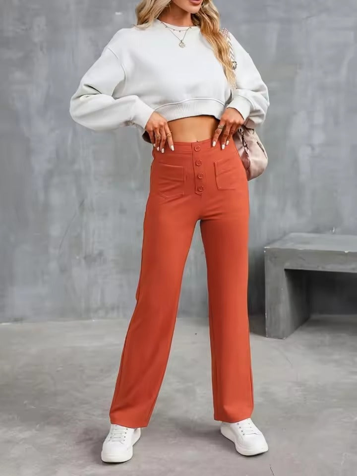 Floridia Parro™ Dámské volnočasové elastické kalhoty s vysokým pasem