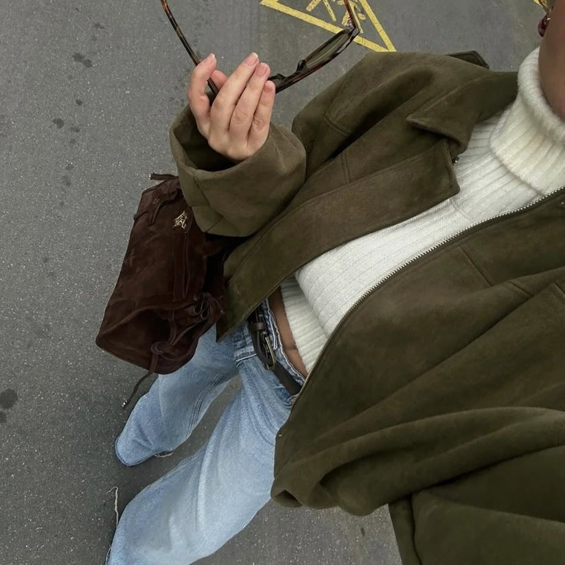 Galatea Martone™ Oversized semišová bunda