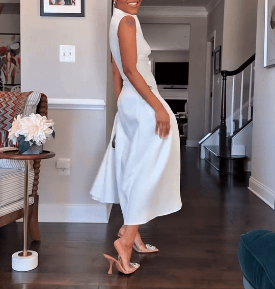 Gloria Paoletti™ Elegantní šaty bez rukávů s nepravidelným výstřihem