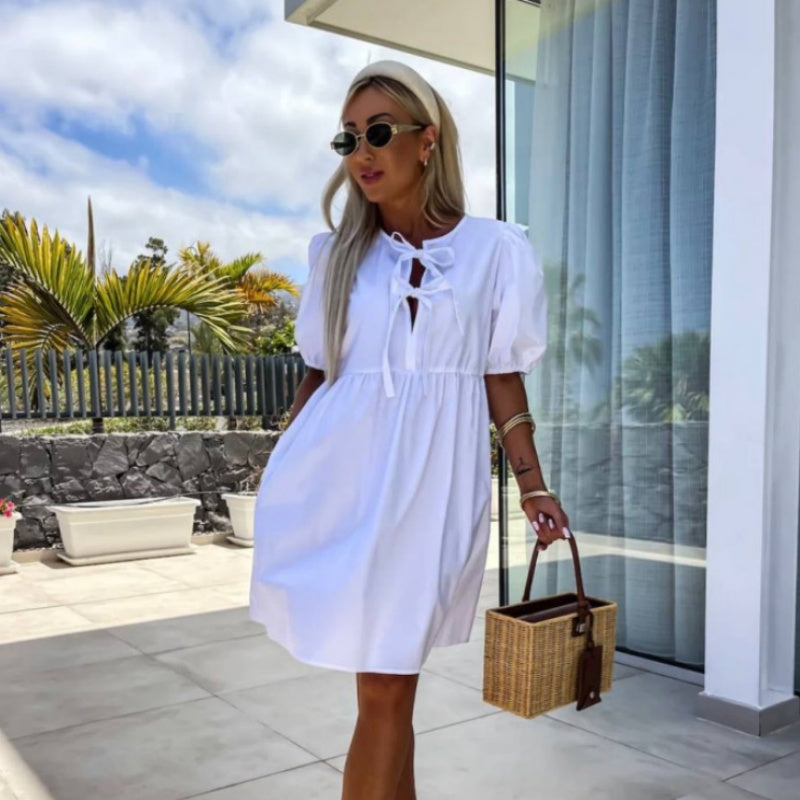 Telica Graci™ Dámské trendy šaty s motýlkem s nabíraným rukávem