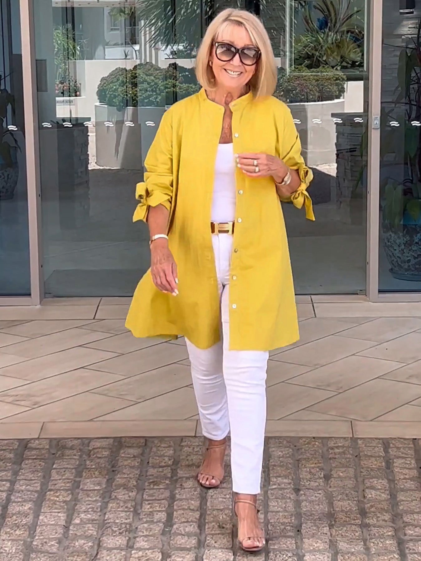 Flora Di Mascio™ Módní dlouhá košile-bunda pro ženy