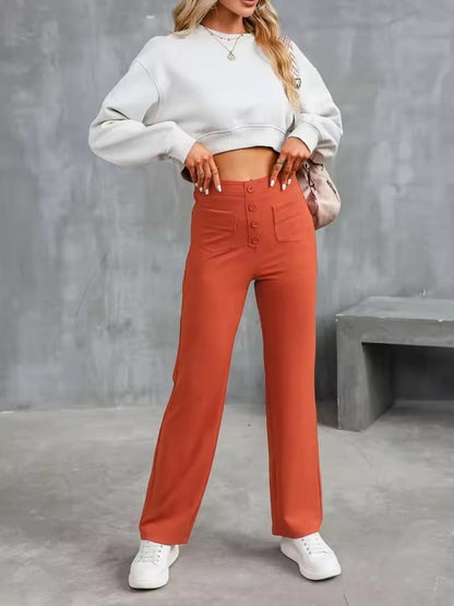 Floridia Parro™ Dámské volnočasové elastické kalhoty s vysokým pasem