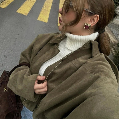 Galatea Martone™ Oversized semišová bunda