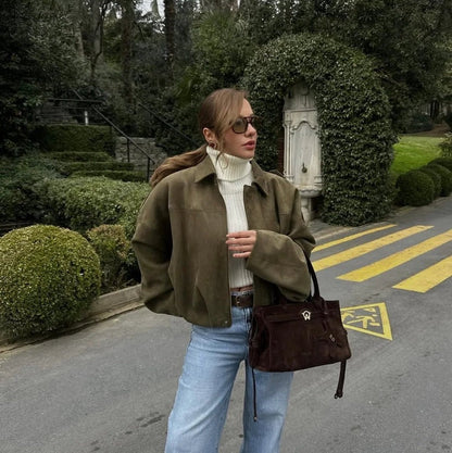 Galatea Martone™ Oversized semišová bunda