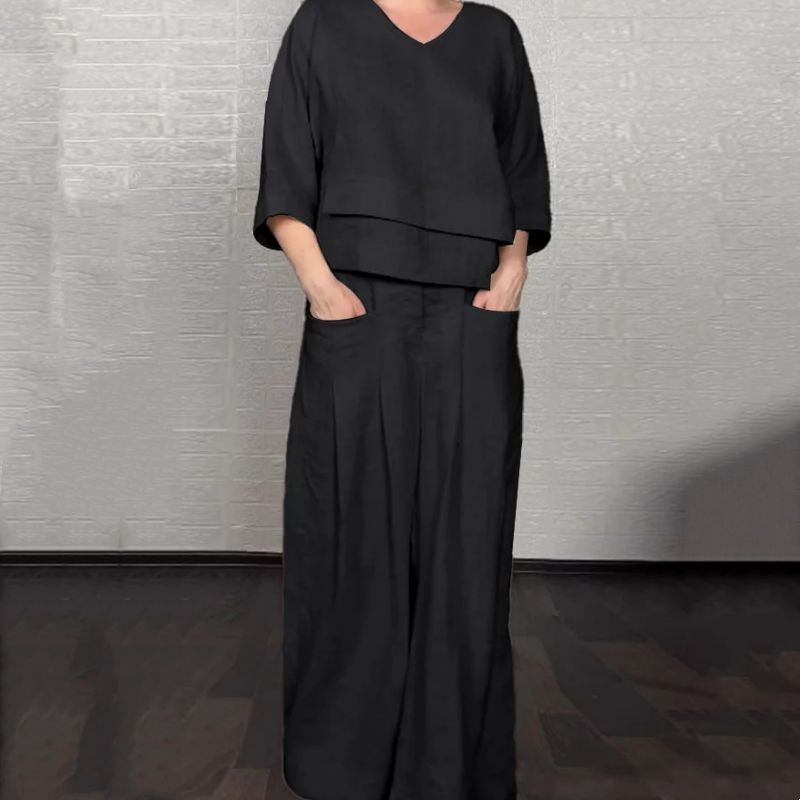 Lea Pane™ Ležérní volná souprava se širokými kalhotami