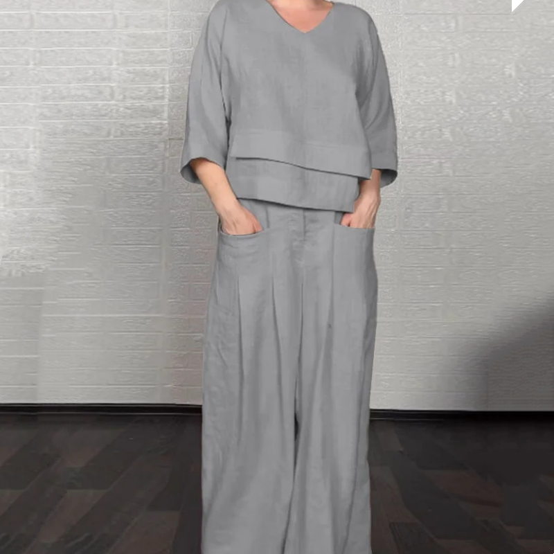 Lea Pane™ Ležérní volná souprava se širokými kalhotami