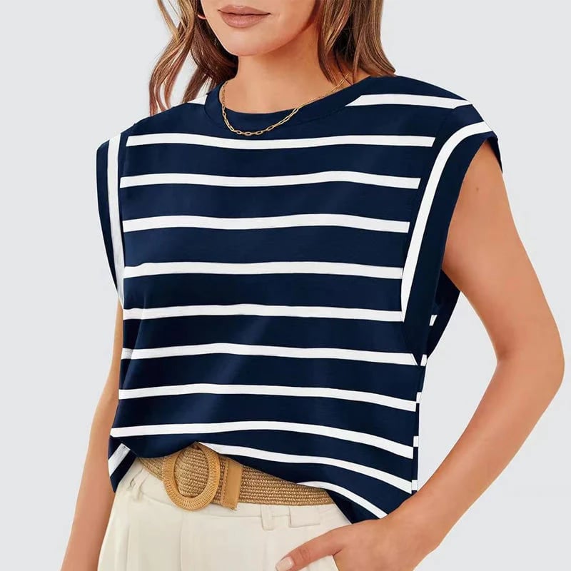 Liana Calo™ Dámské ležérní pruhovaná halenka bez rukávů