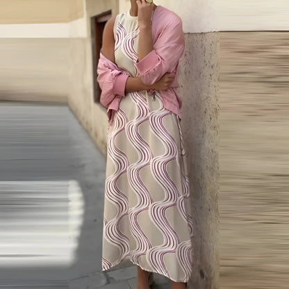 Maruta Fabrizi™ Dámské bezrukávové maxi šaty a přehoz