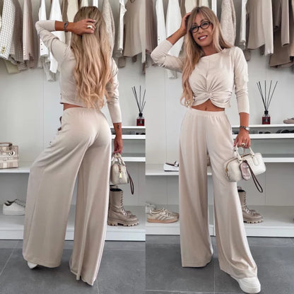 Michela Farina™ Crop Top Set - kulatý výstřih a elastický pas