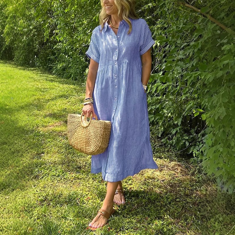 Mirella Minerva™ Knoflíkové pruhované šaty