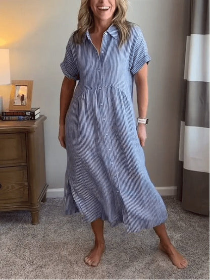 Mirella Minerva™ Knoflíkové pruhované šaty