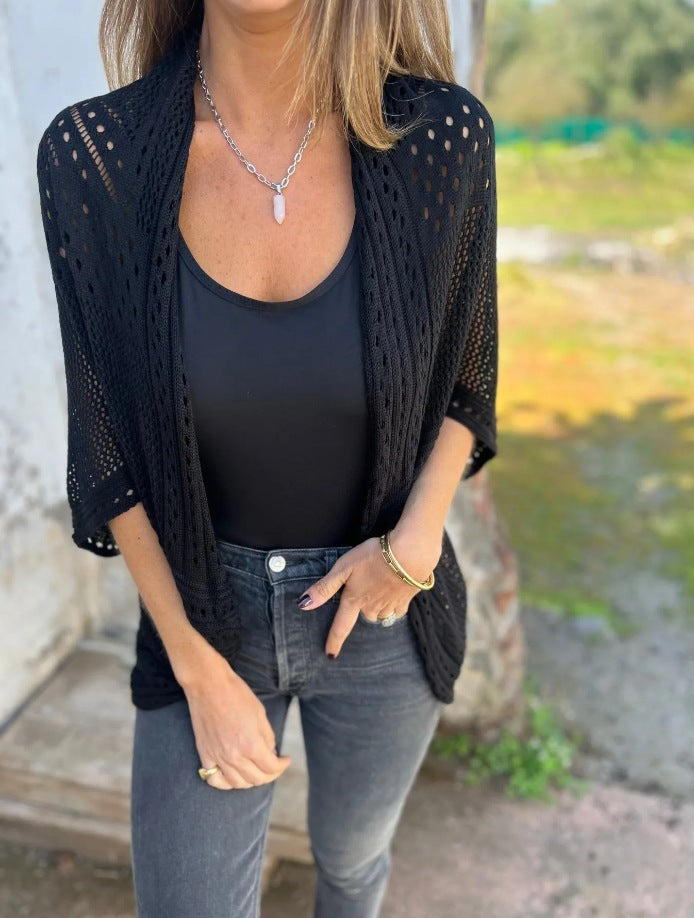 Rachele Foti™ Svetřík s dírkovaným vzorem a polodlouhými rukávy