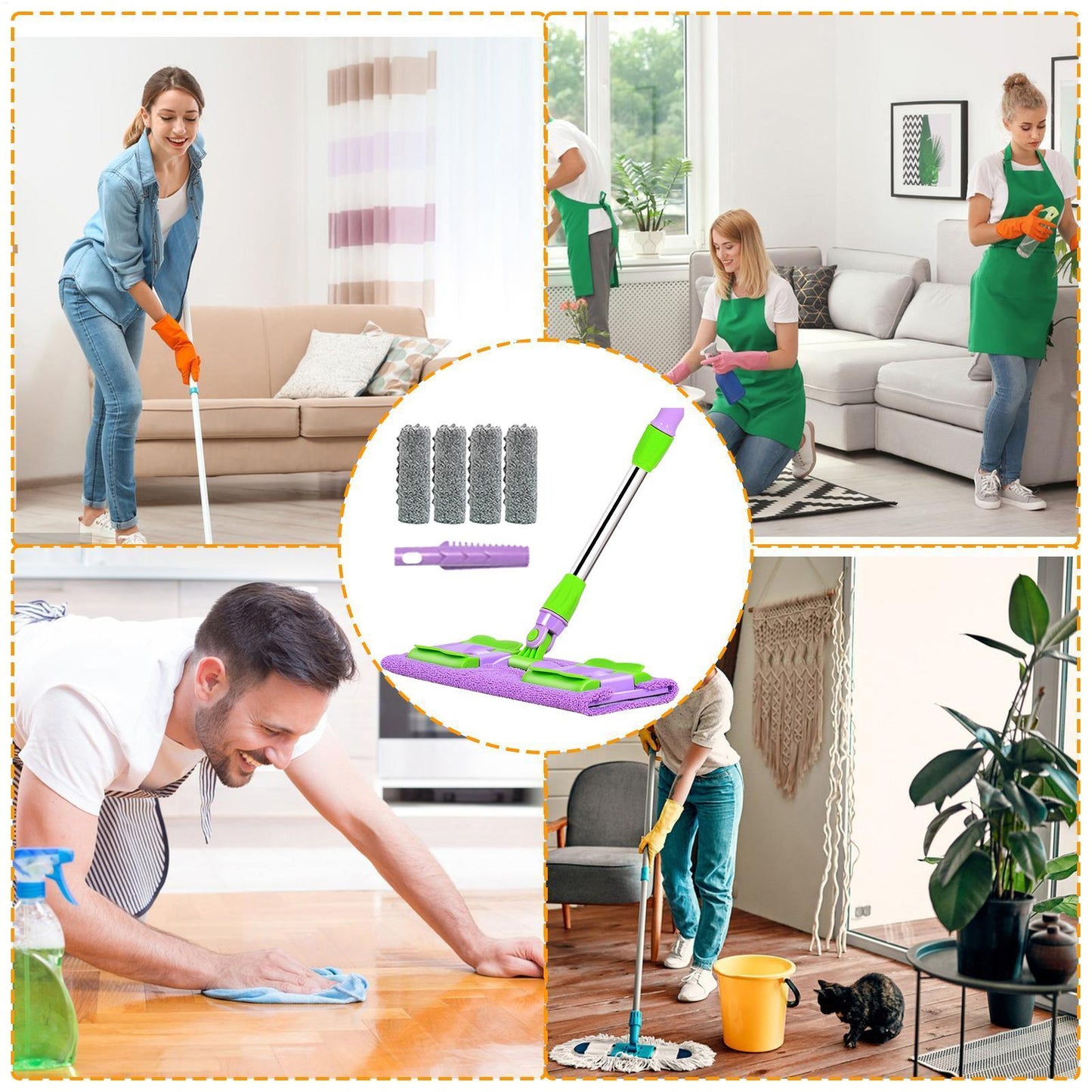 SmartWipe™ Plochý mop s opakovaně použitelnými omyvatelnými utěrkami