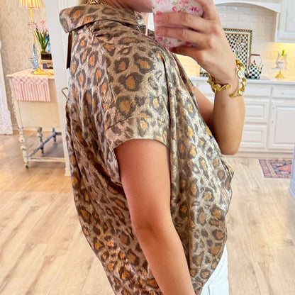 Zama Mazzo™ Ležérní halenka s leopardím potiskem a knoflíky