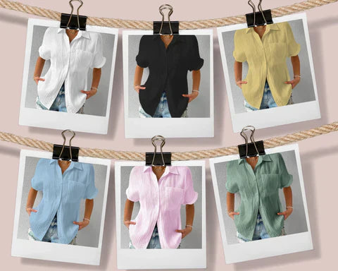 Zenobia Torti™ Volná halenka s košilovým límečkem